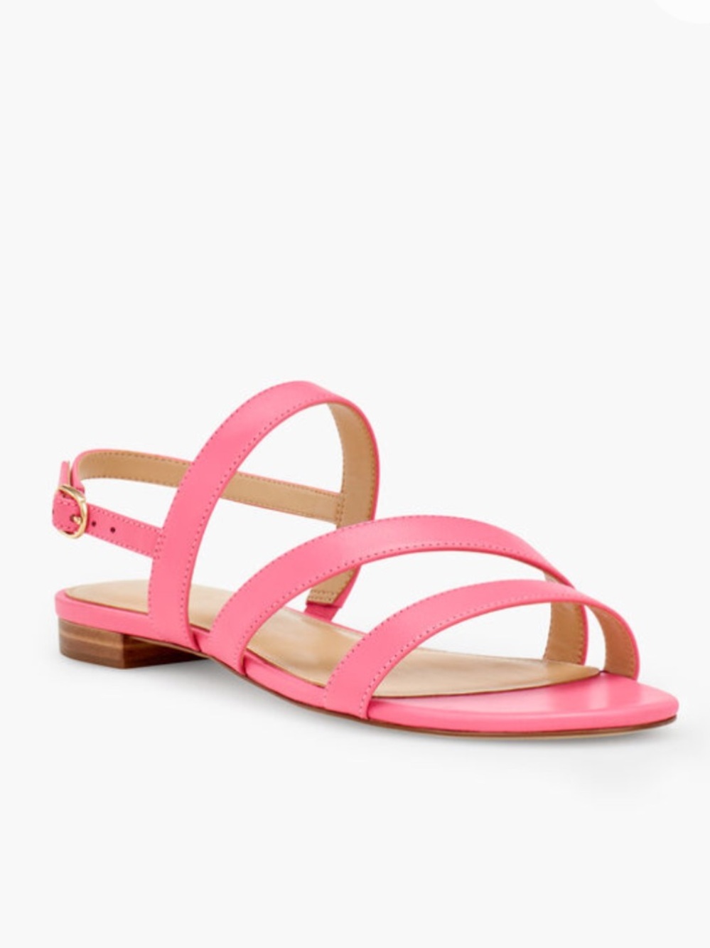 Talbots Women Size 7M Pink Nappa Leather Keri Multi Strap Sandals